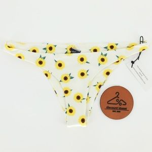 SKIN by Same Sunflower Print Bikini Bottoms Swimsuit Bathing Suit XL NWT‎